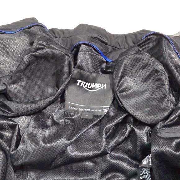 Triumph Jerez Motorcycle Jacket with Pads Wind Waterproof Gray Black Medium - Picture 8 of 15